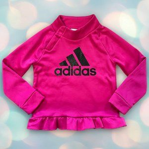 Adidas Girl’s Pink Glitter Ruffle Athletic Sweatshirt Size 5